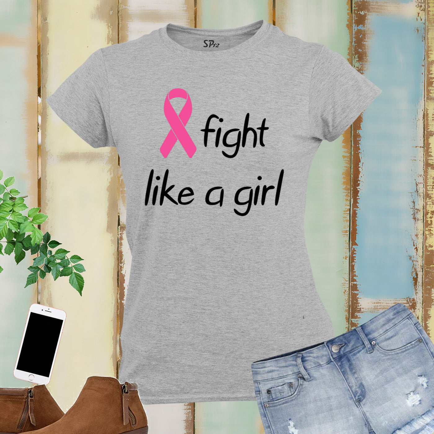 Fight Like A Girl Breast Cancer Women T Shirt