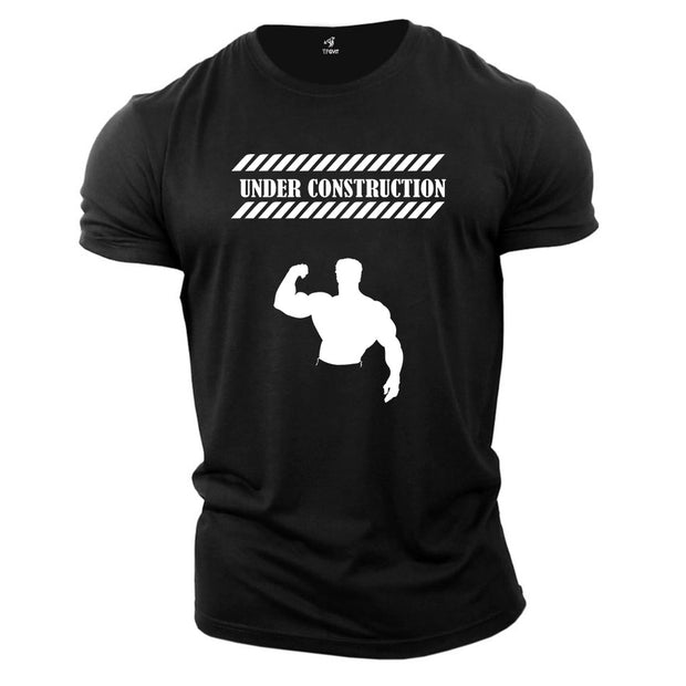 Fitness Crossfit Gym T Shirt Muscle Under Construction Biceps Triceps