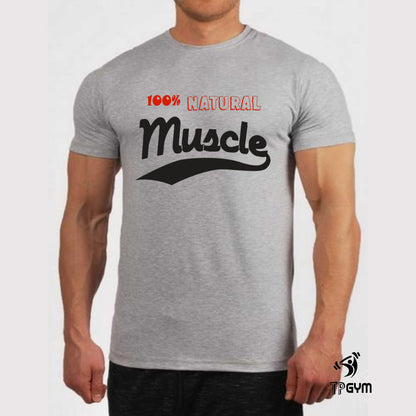 Fitness Crossfit Gym T Shirt Natural Muscle Biceps Protein