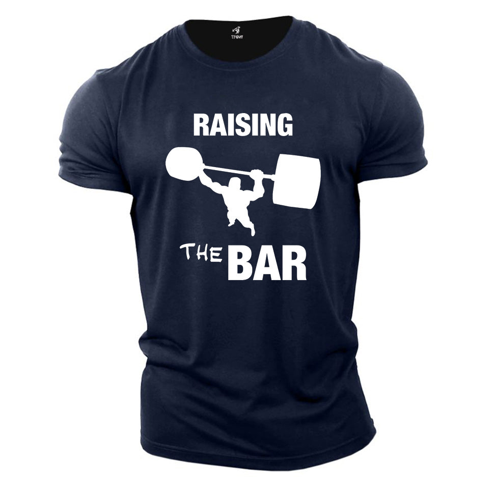Fitness Crossfit Gym T shirt Raising The Bar Heavy Weight Lifting