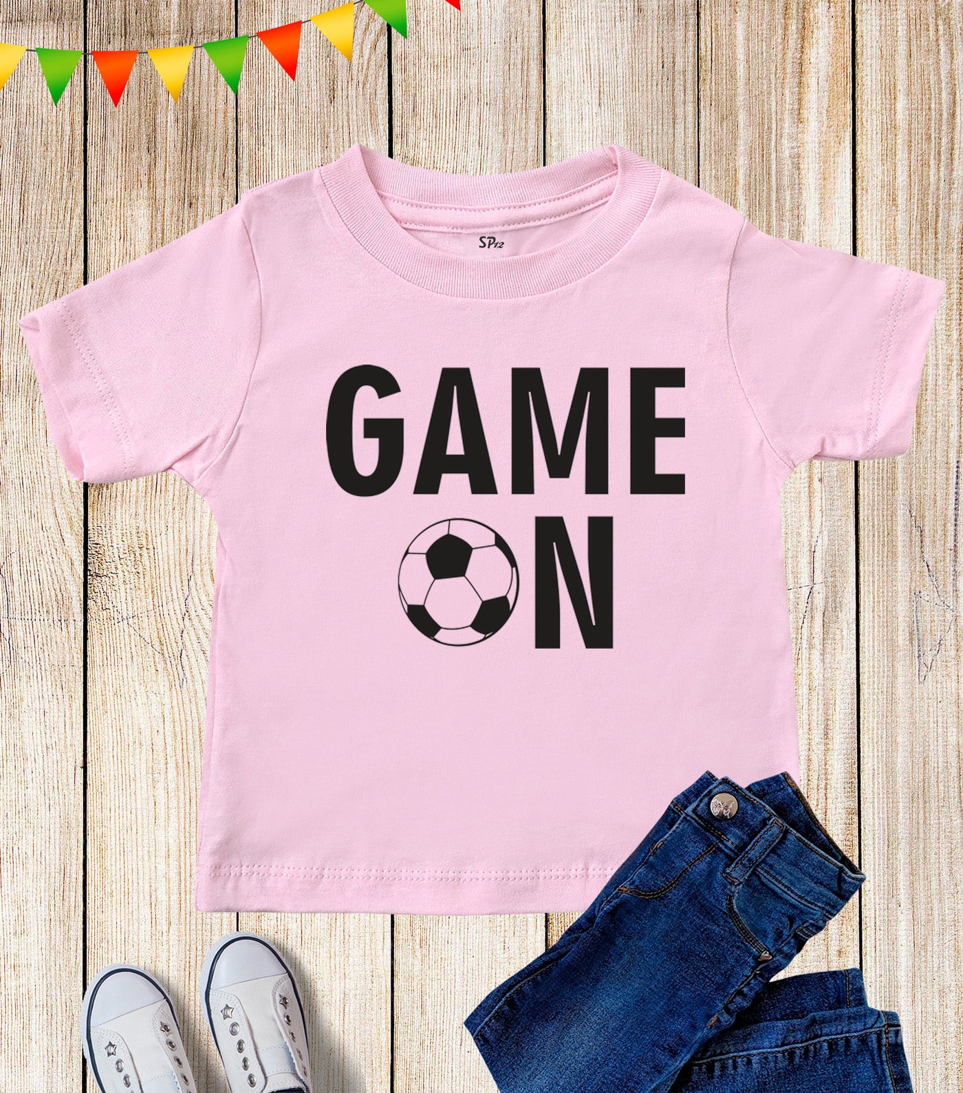 Kids Football Game On Match Day Player T Shirt