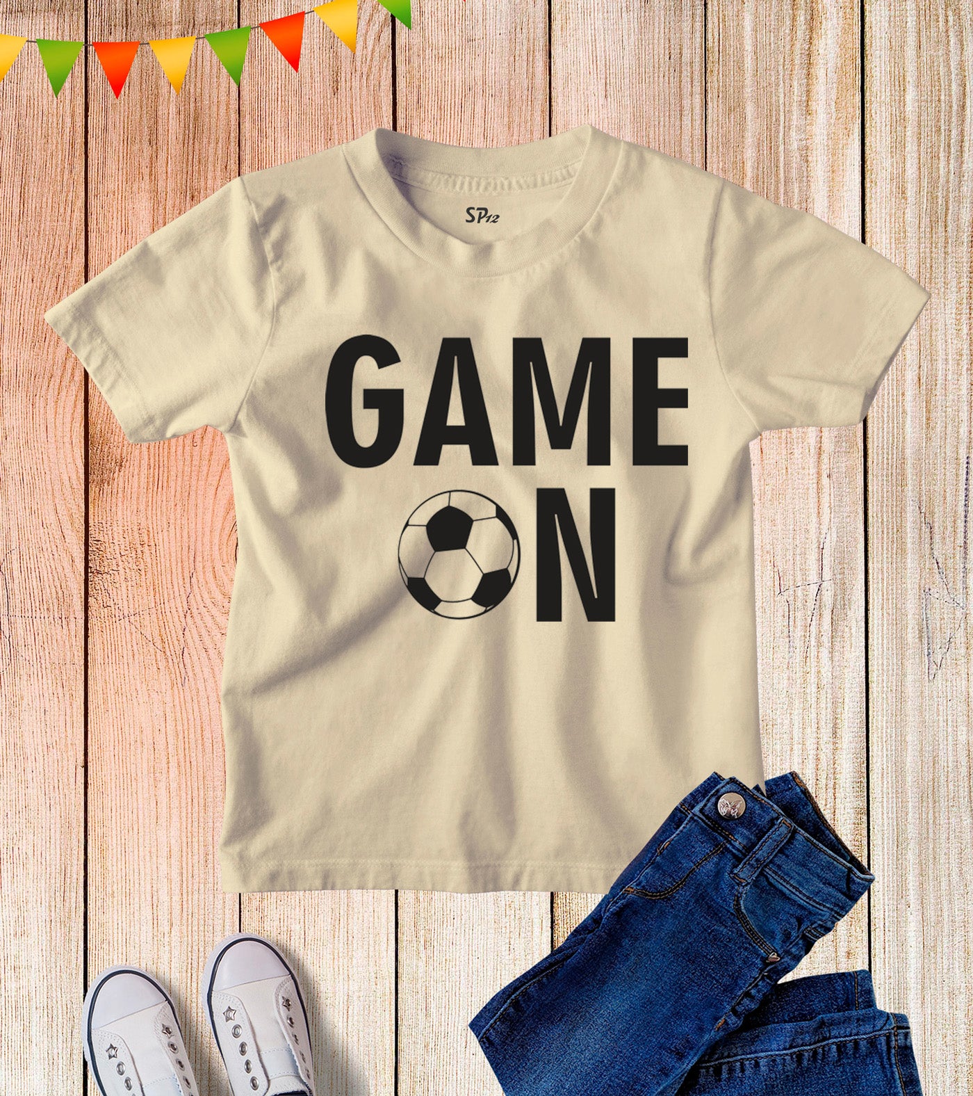 Kids Football Game On Match Day Player T Shirt