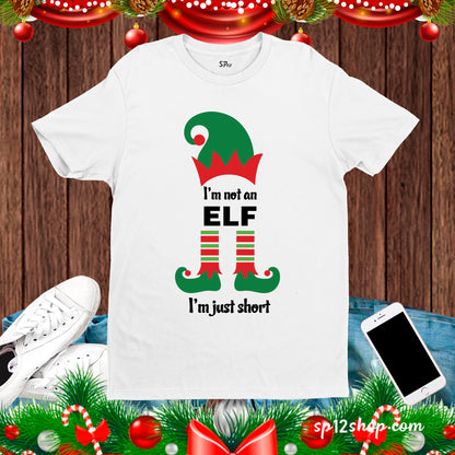 Funny Christmas Short Elf T Shirt Secret Santa Joke Gift Adult Women tee