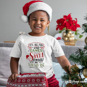 All Fun And Games Until Santa Check Naughty Christmas T shirt 