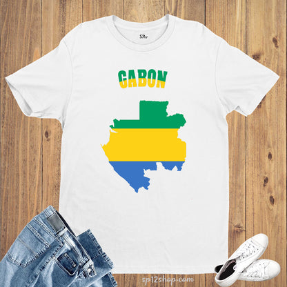 Gabon Flag T Shirt Olympics FIFA World Cup Country Flag Tee Shirt