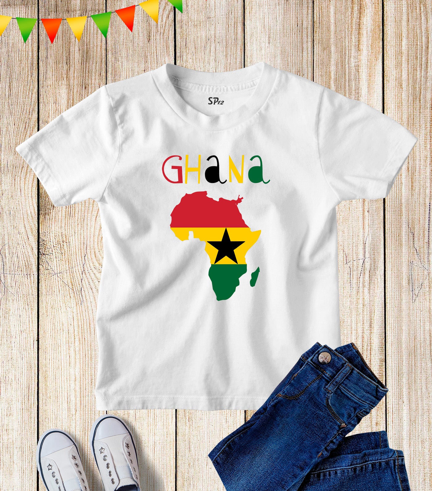 Kids Ghana Flag Football FIFA World Cup T Shirt
