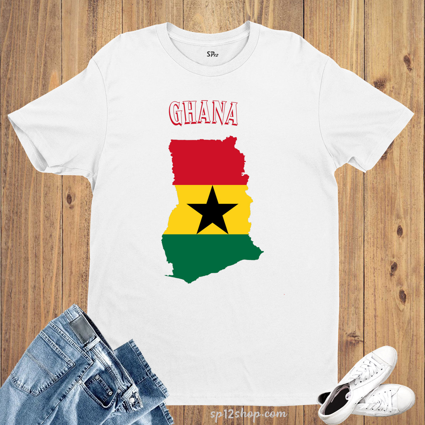 Ghana Flag T Shirt Olympics FIFA World Cup Country Flag Tee Shirt