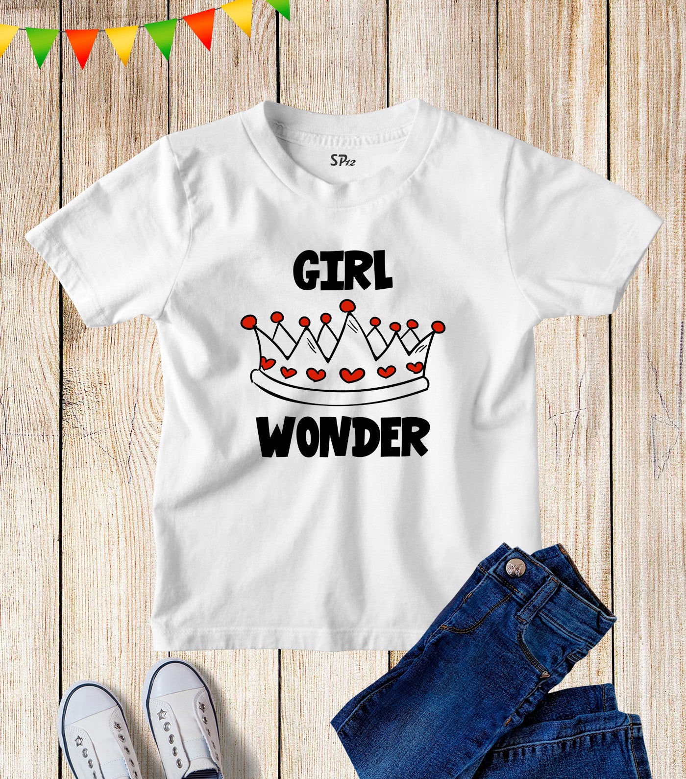 Girl Wonder Crown Kids T Shirt