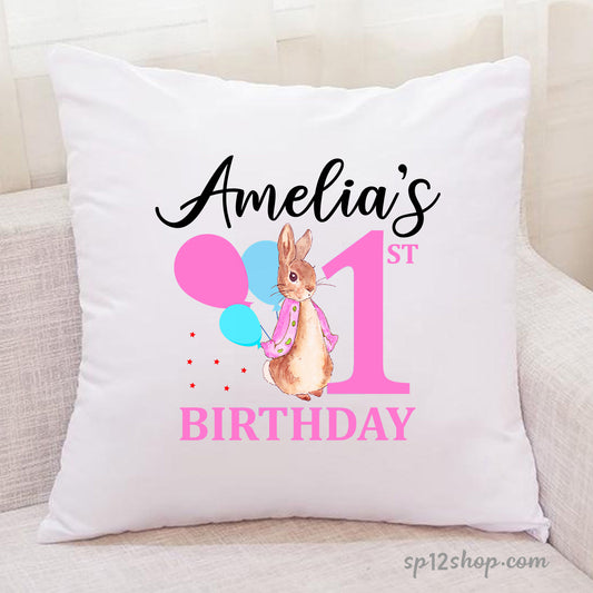 Girls 1st Birthday Cushion