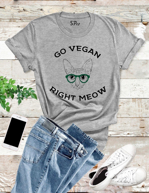 Go Vegan Right Meow T Shirt