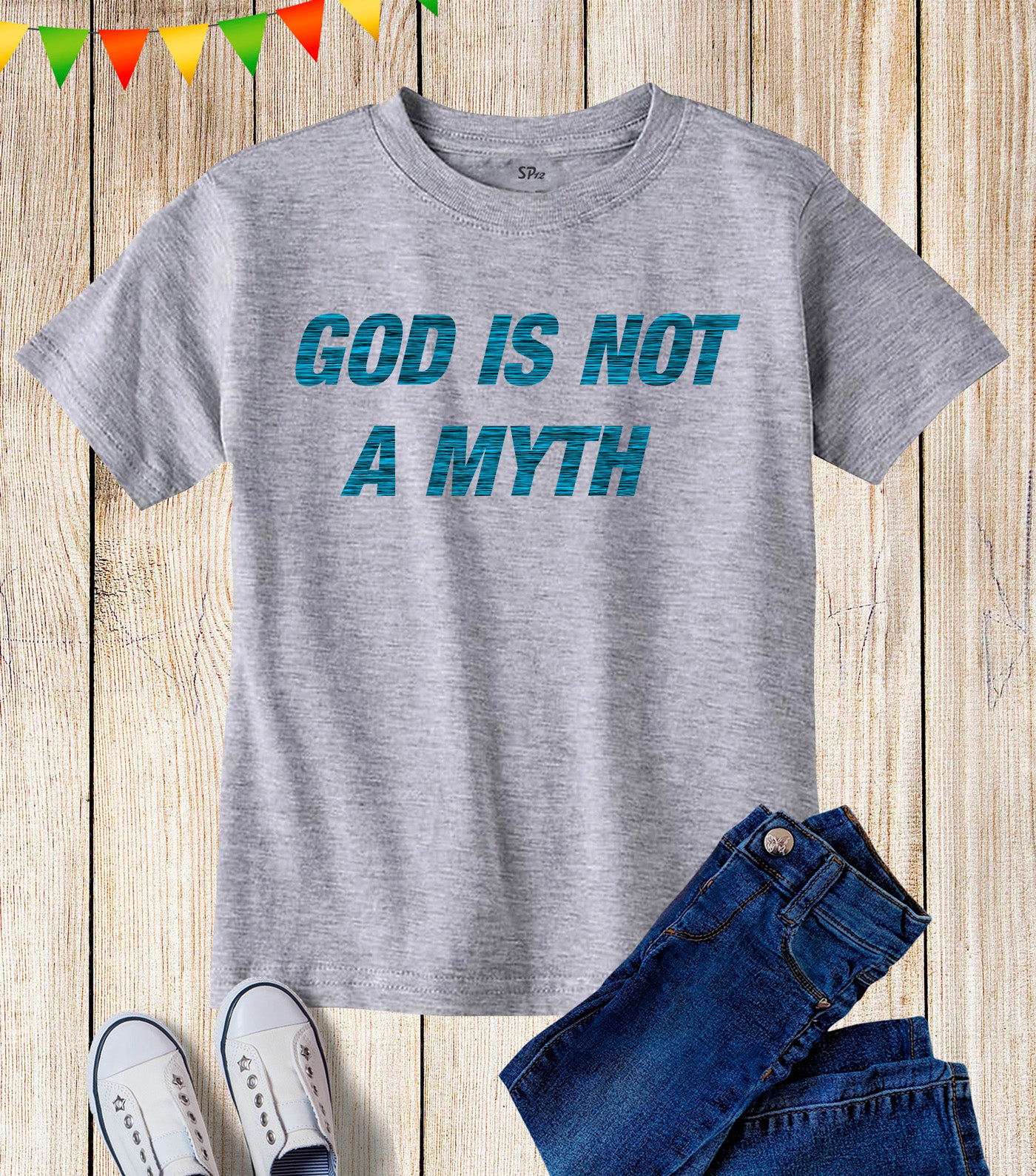 God Is Not A Myth Christian Jesus Christ Life Blessing Grace Slogan Kids T shirt
