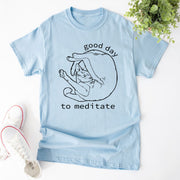 Custom Meditation Cute Cat Yoga Meditate Slogan T-Shirt for Men and Women