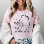 Custom Meditation Cute Cat Yoga Meditate Slogan T-Shirt for Men and Women
