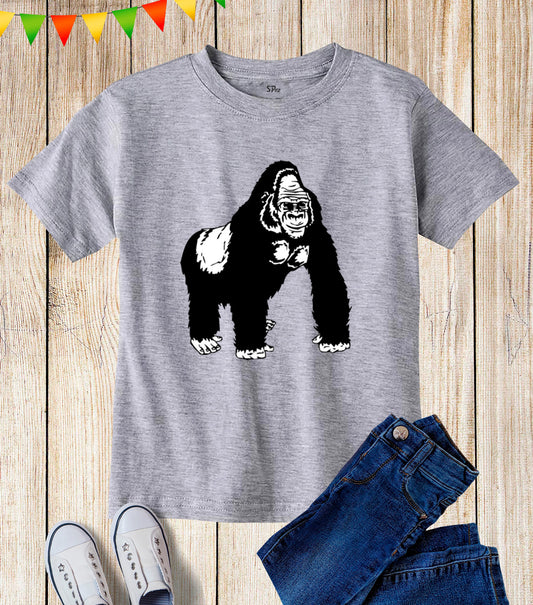Kids Wildlife Safari Zoo Character Gorilla T Shirt