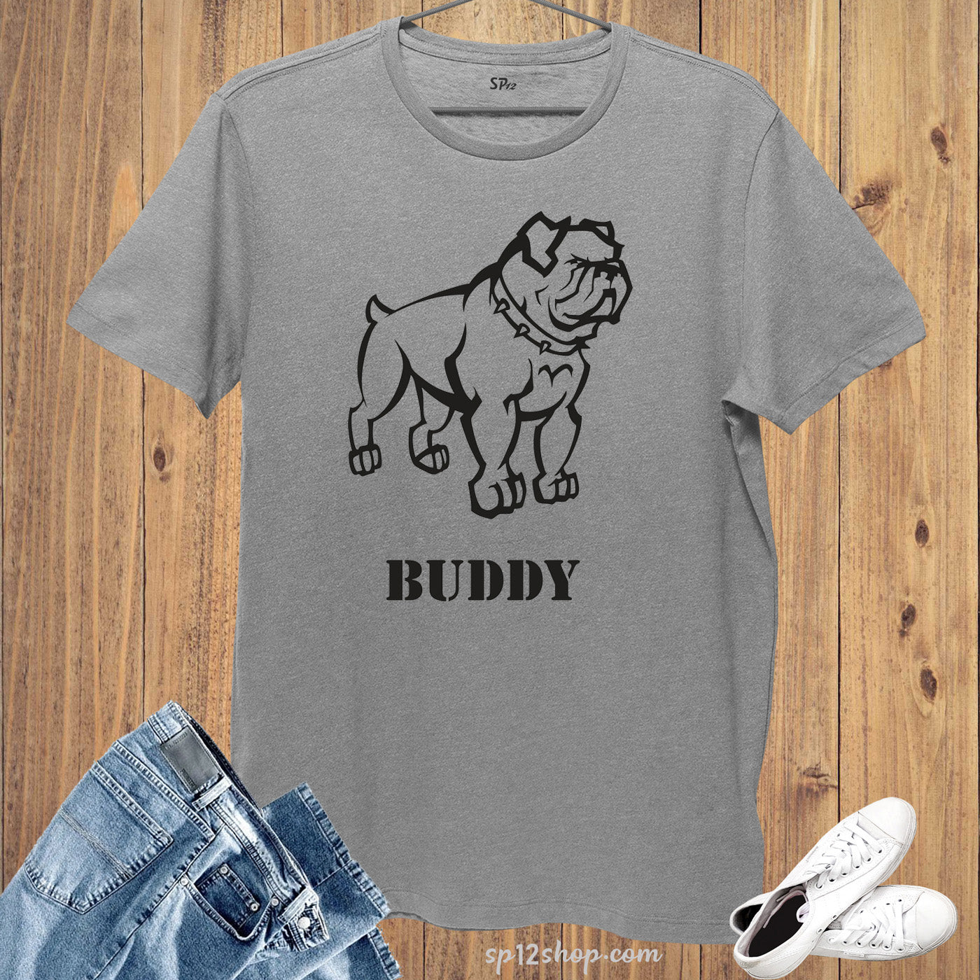 Graphic Animal T shirt Buddy BullDog Pet Best Friend
