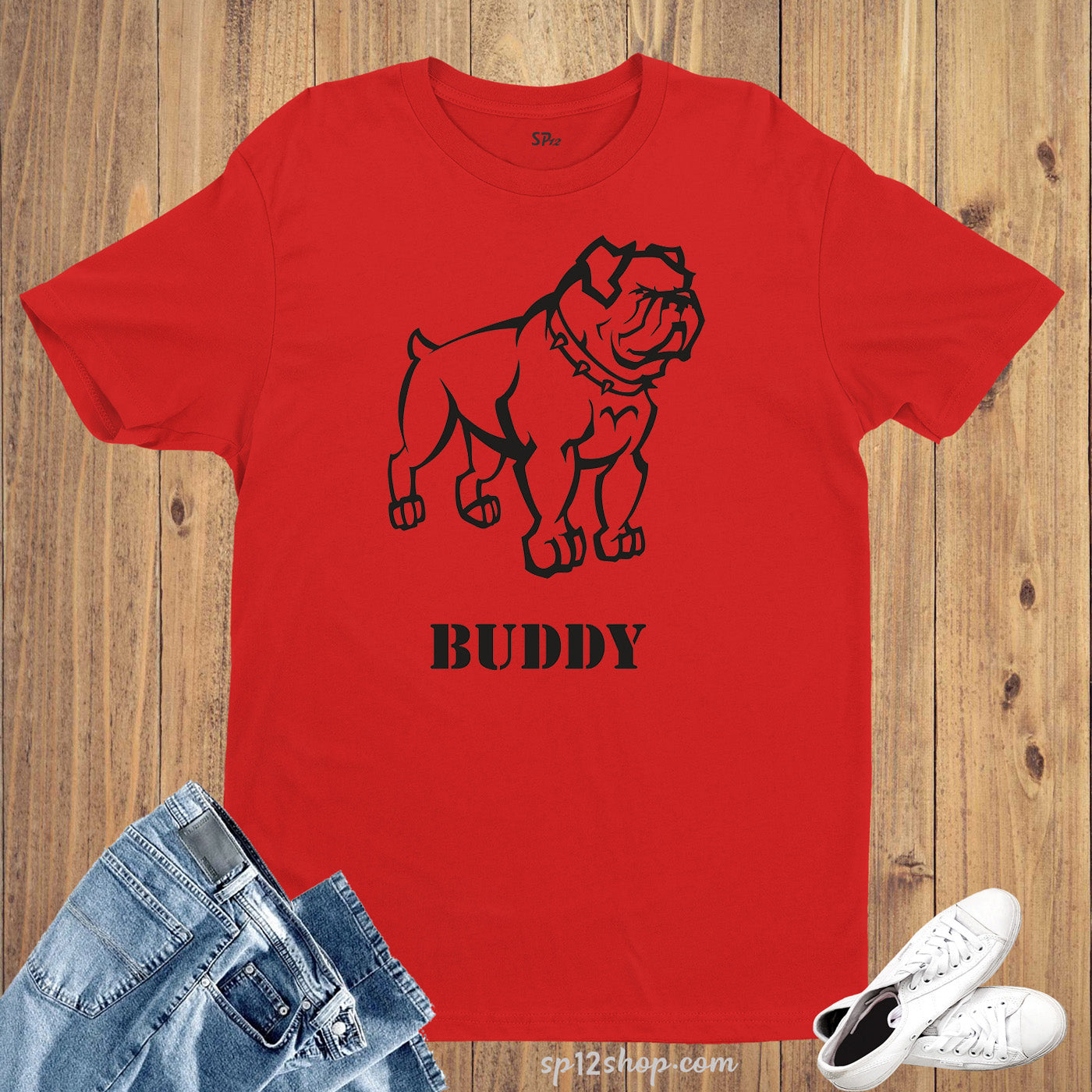 Graphic Animal T shirt Buddy BullDog Pet Best Friend