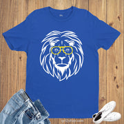 Graphic Animal T Shirt Lion With Sunglasses Funny Joke Smart tee