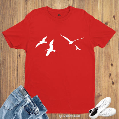 Graphic  T Shirt Flock of Seagulls Birds