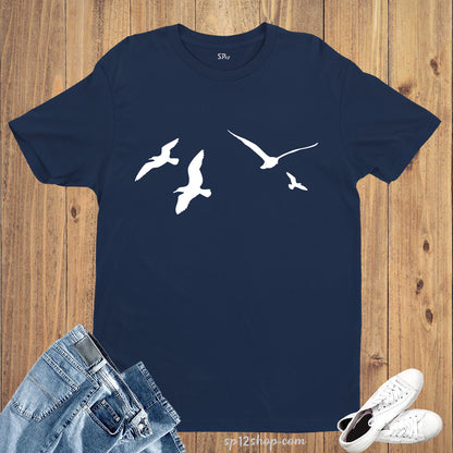 Graphic  T Shirt Flock of Seagulls Birds