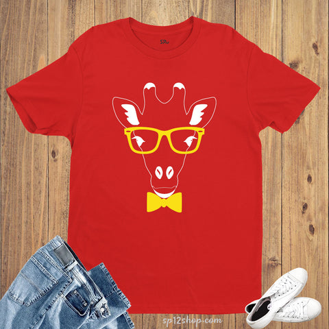Graphic  T Shirt Giraffe Head With Sunglasses