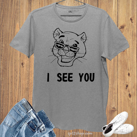 Graphic T Shirts I see you Glasses Cat