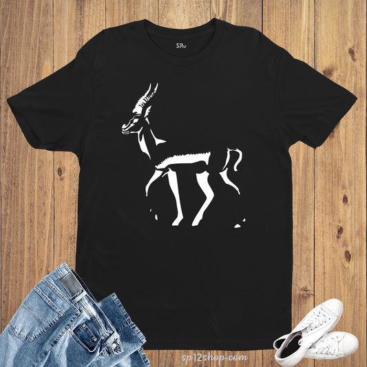 Graphic T Shirt African Gazelle Silhouette Antelope