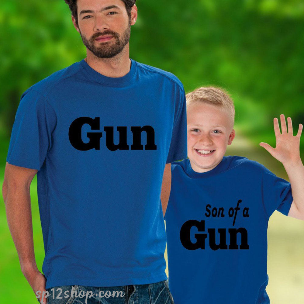 Daddy Daughter Father Dad Son Matching T shirt Gun and Son of a Gun
