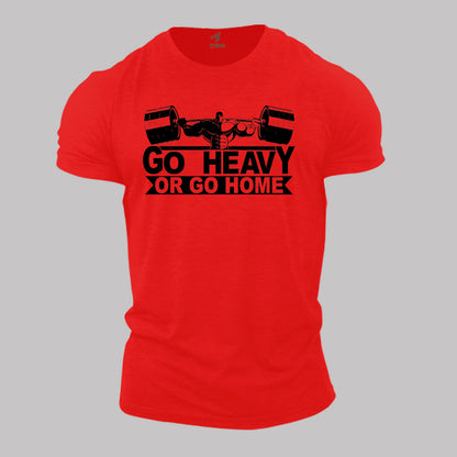 Gym Fitness Crossfit Bodybuilding T shirt Go Heavy Or Go Home
