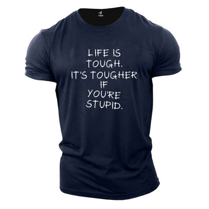 Gym Fitness crossfit T shirt Life is Tougher