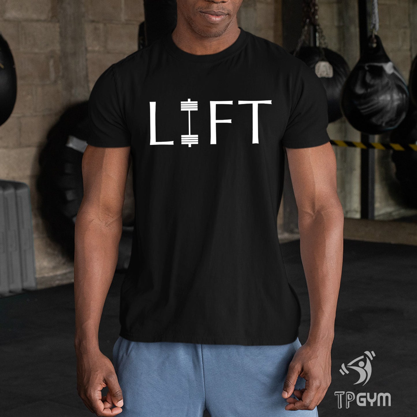Gym Fitness crossfit T shirt Lift Dumbbells