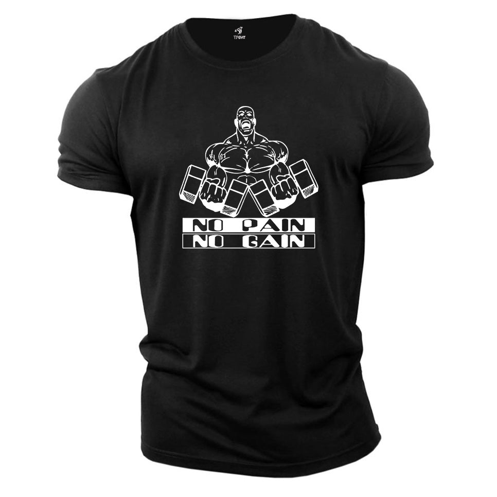 Gym Fitness crossfit T shirt No Pain No Gain