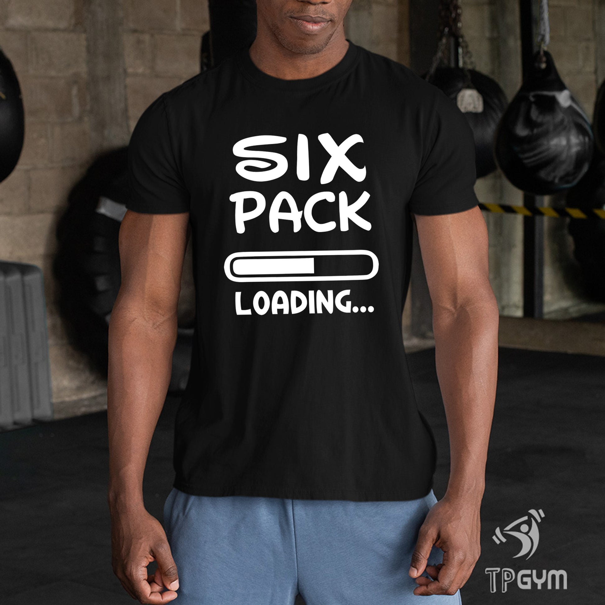 Gym Fitness crossfit T shirt Six Pack Loading Downloading