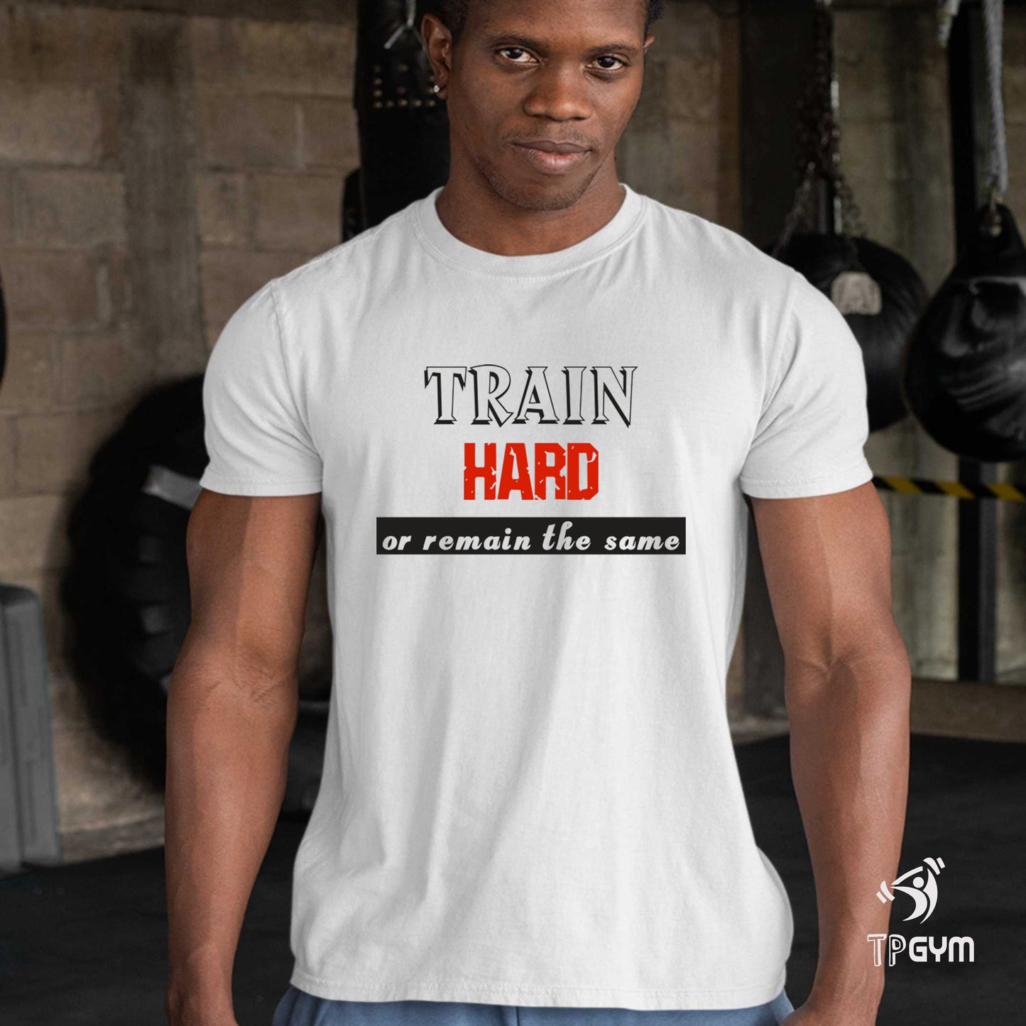 Gym Fitness Crossfit T shirt Train Hard Or Remain The Same
