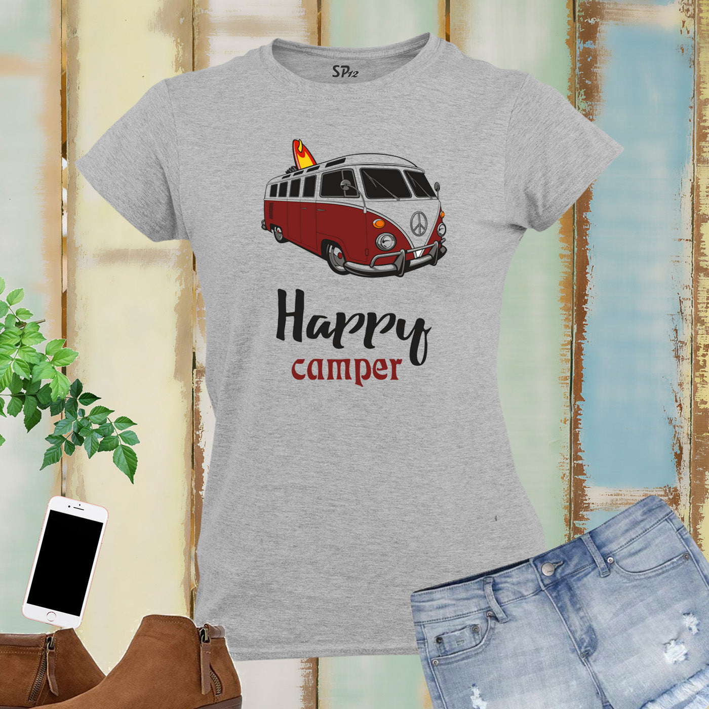 Happy Camper Women T Shirt