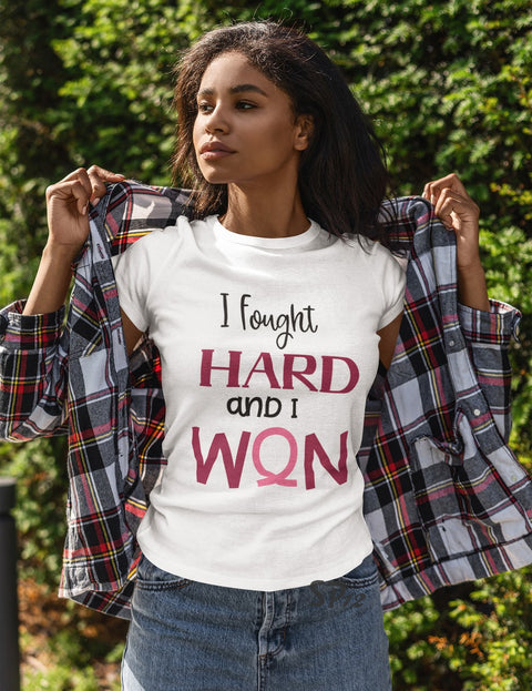 Hard fought And I Won Breast Cancer T Shirt