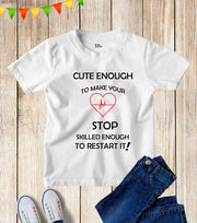 Kids Heartbeat Funny Slogan T Shirt Cute