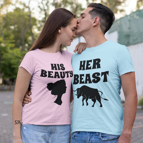Her Beast His Beauty Couple T Shirt