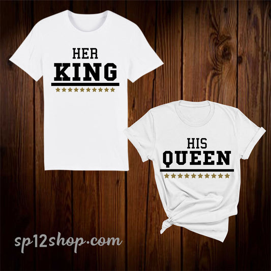 Her King His Queen Valentine Day Couple Matching T Shirt