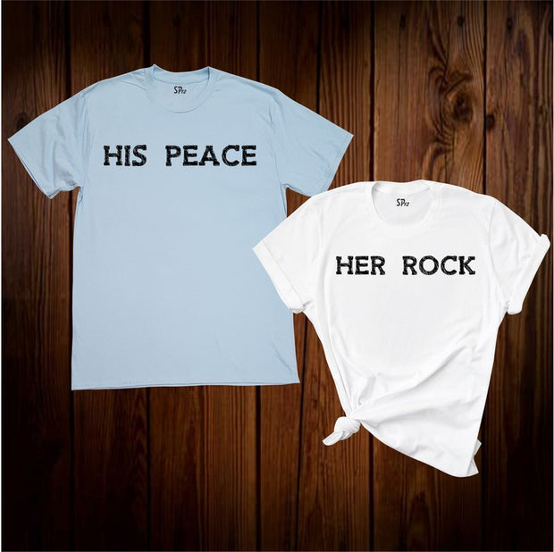 Her Rock & His Peace Couple T Shirt