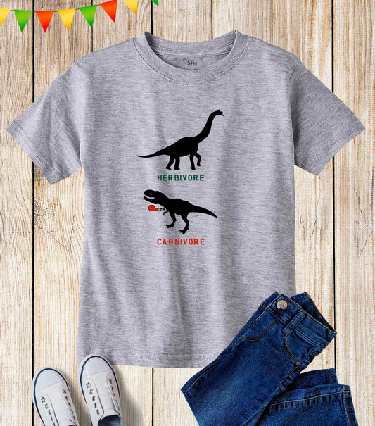 Herbivore Carnivore Dianosaur Kids T Shirt