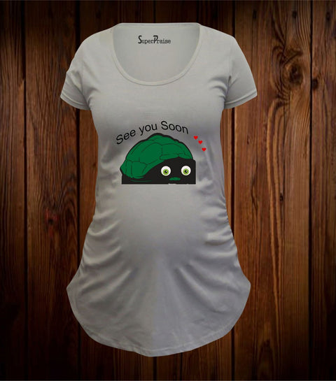 Hiding Tortoise See You Soon Maternity T Shirt