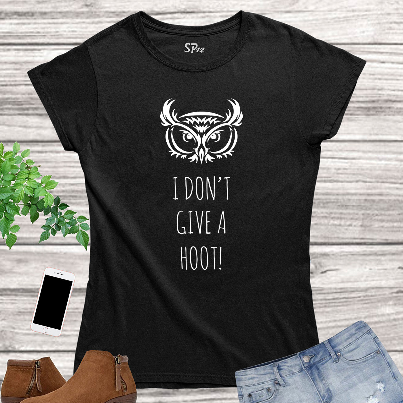 Hoot Owl Graphic Slogan Women T Shirt