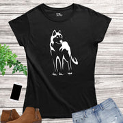 Husky Dog Graphic Women T Shirt