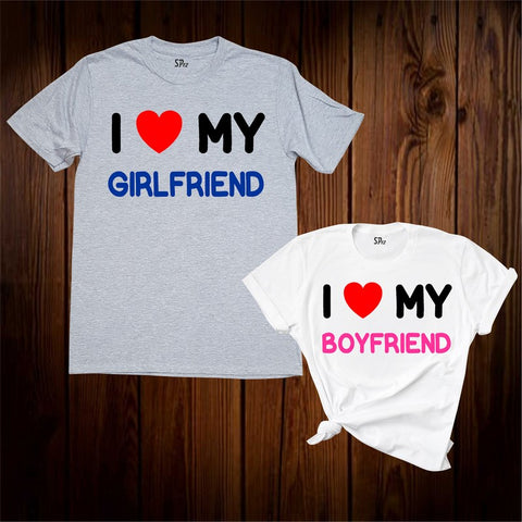I Love My Boyfriend And Girlfriend Matching T Shirt