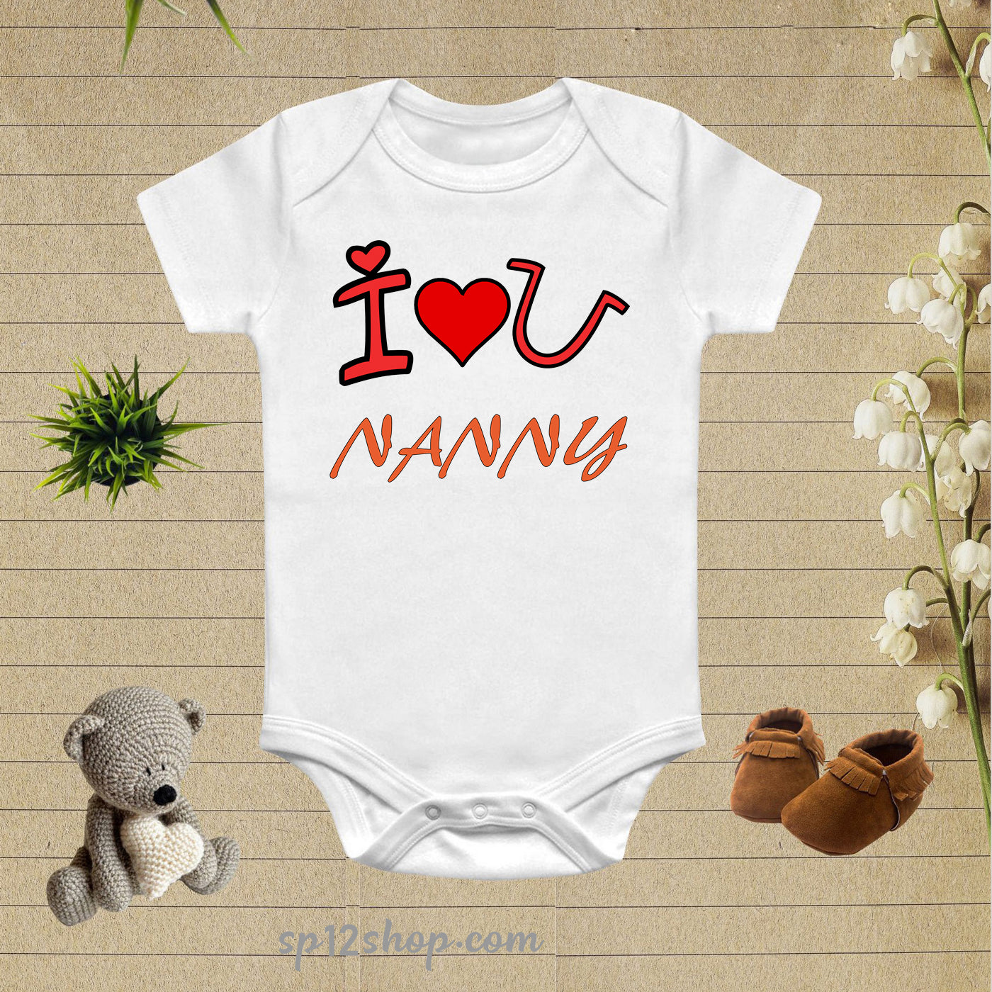 I Love U Nanny Baby Bodysuit Onesie
