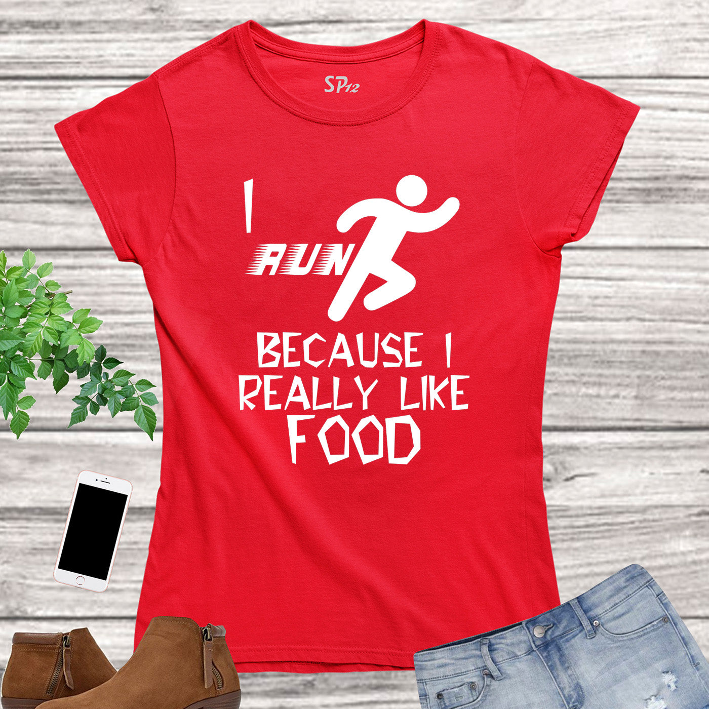 I Run Because I Really Like Food Fitness Women T Shirt