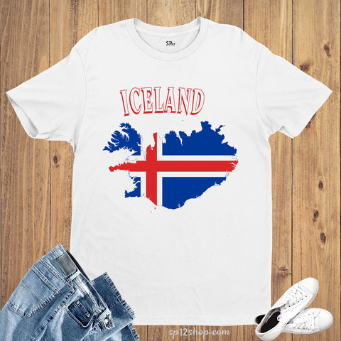 Iceland Flag T Shirt Olympics FIFA World Cup Country Flag Tee Shirt