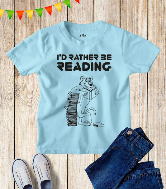 I'd Rather Be Reading Kids T Shirt