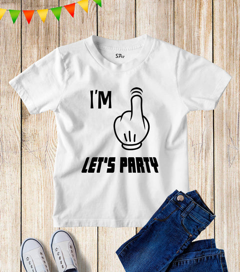 Kids I'm 1 Let's Party One Birthday T Shirt