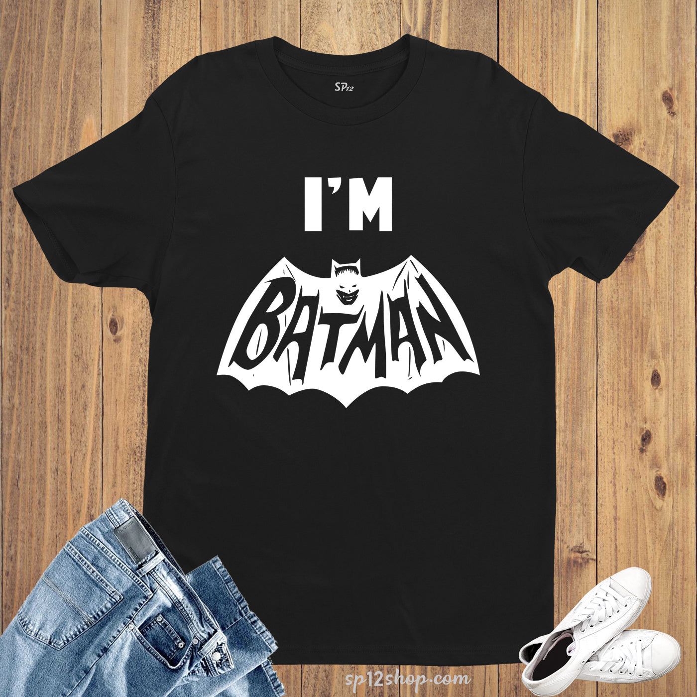 I'm Batman Super Hero Comics Dark Knight Child Slogan T Shirt